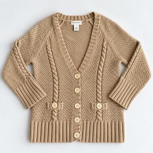 Banana Republic Women's M Beige  Button Front Knit Cardigan Sweater 100% Cotton